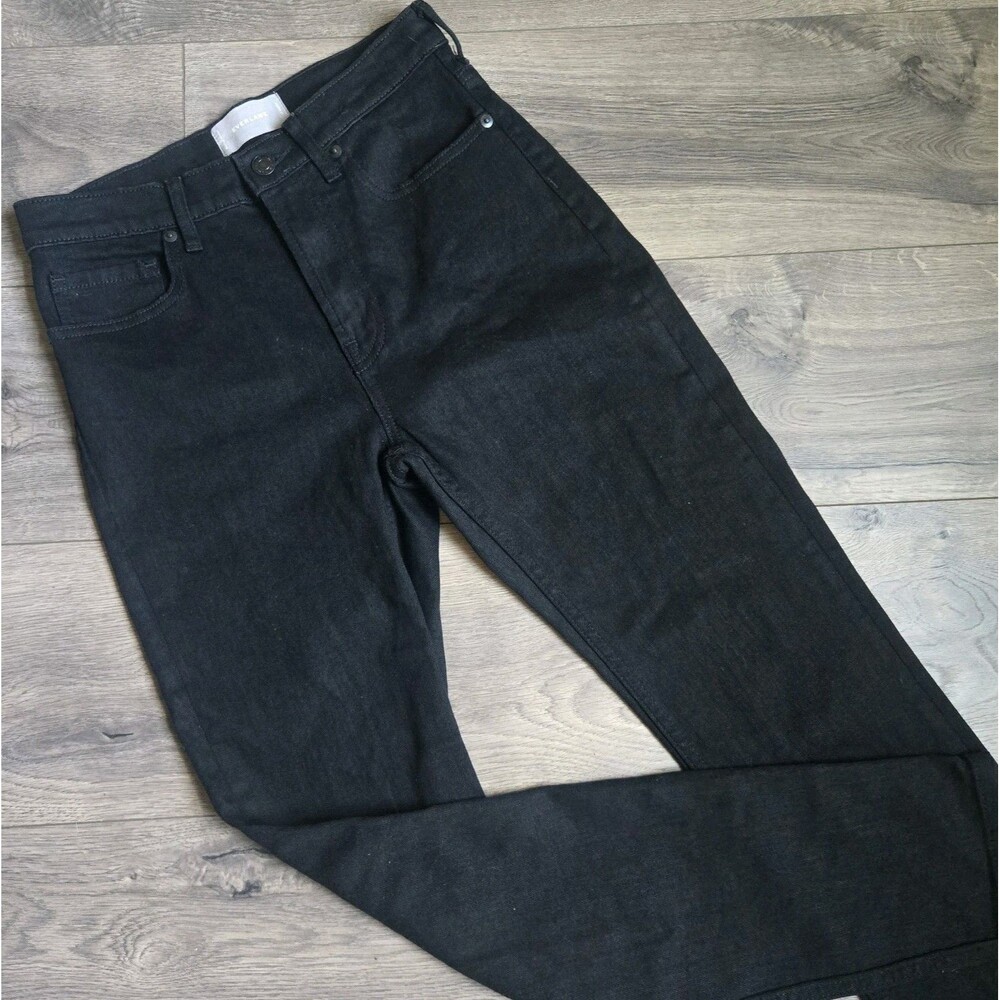 Everlane High Rise Skinny Jeans Black Denim Size 27 Regular Stretch Minimalist